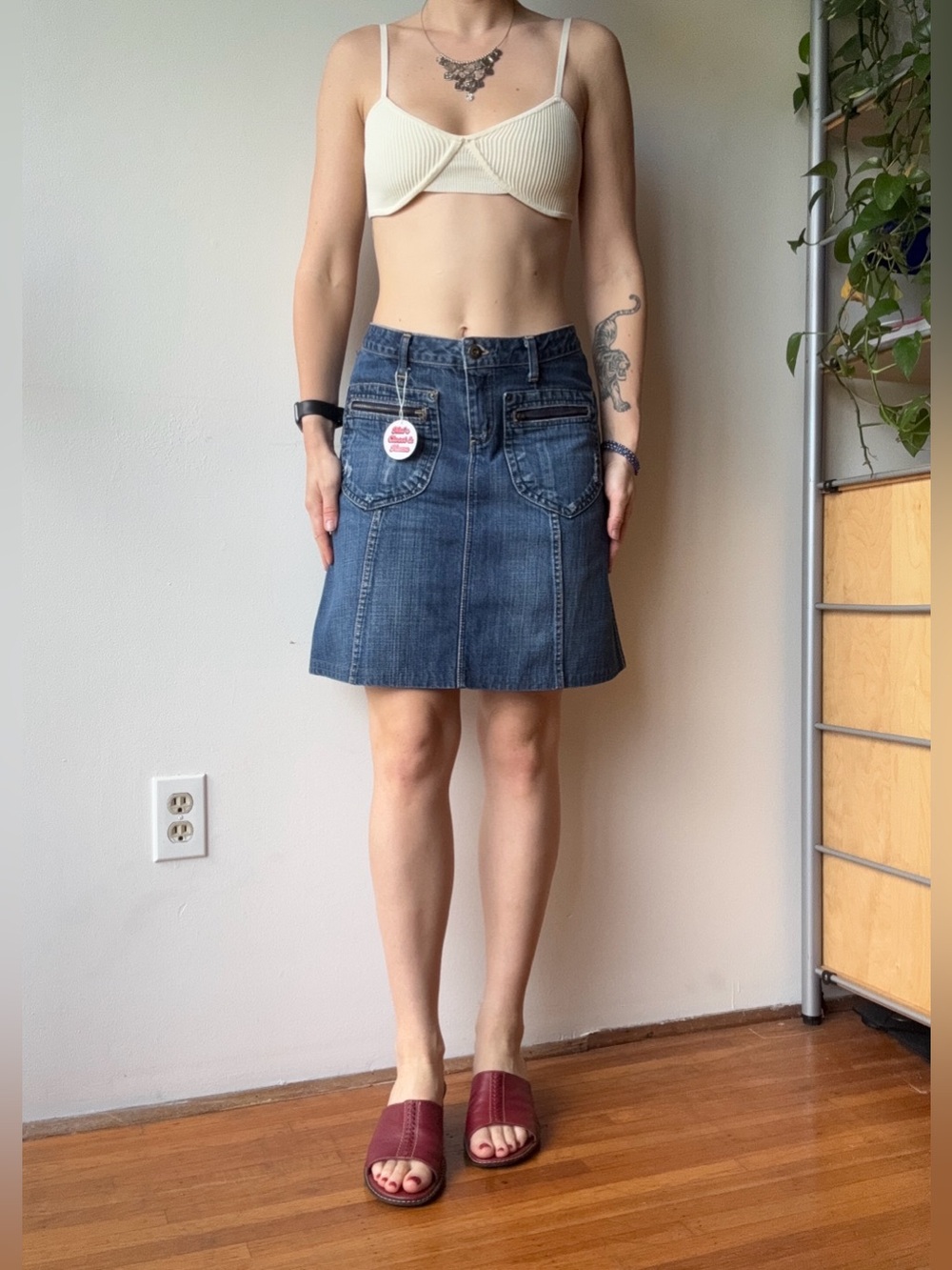 Y2K denim A Iine skirt - made in Spain